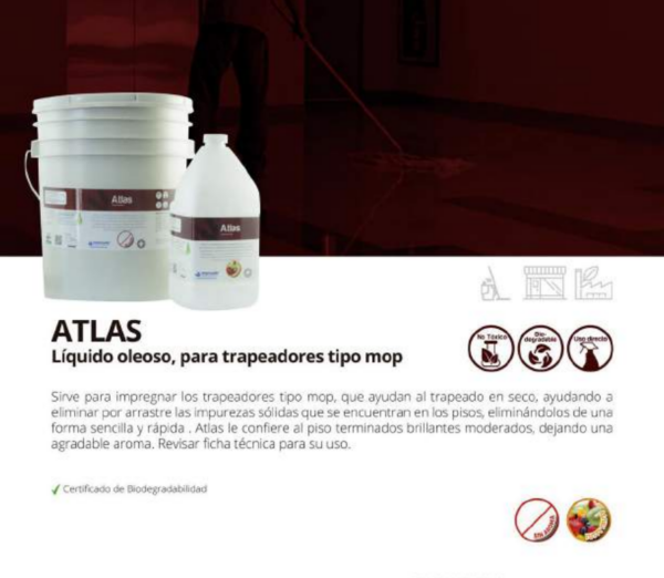 Atlas - Líquido Oleoso, Para Trapeadores Tipo Mop.