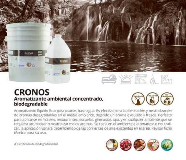 Cronos - Aromatizante Ambiental Líquido Concentrado, Biodegradable.